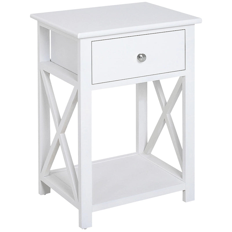 Holz-Beistelltisch mit X-Streben - 15,5 L x 12 B x 22 H