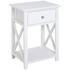 Holz-Beistelltisch mit X-Streben - 15,5 L x 12 B x 22 H