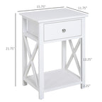 Holz-Beistelltisch mit X-Streben - 15,5 L x 12 B x 22 H