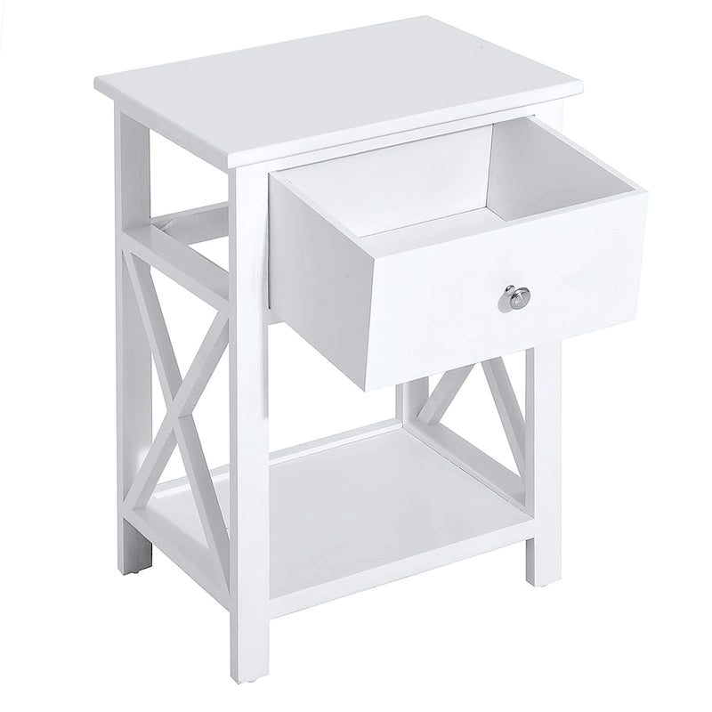 Holz-Beistelltisch mit X-Streben - 15,5 L x 12 B x 22 H