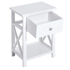 Holz-Beistelltisch mit X-Streben - 15,5 L x 12 B x 22 H