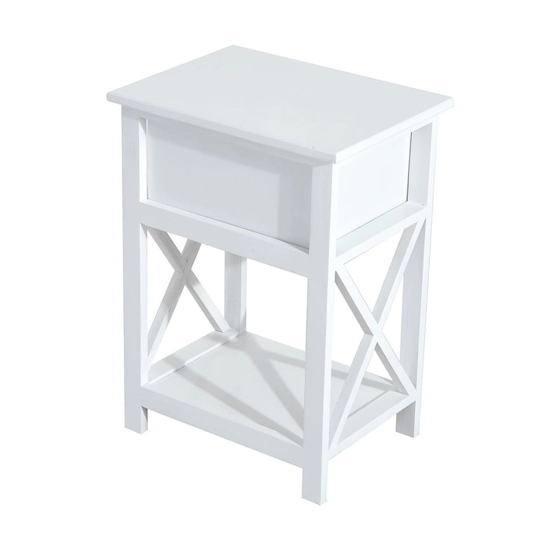 Holz-Beistelltisch mit X-Streben - 15,5 L x 12 B x 22 H