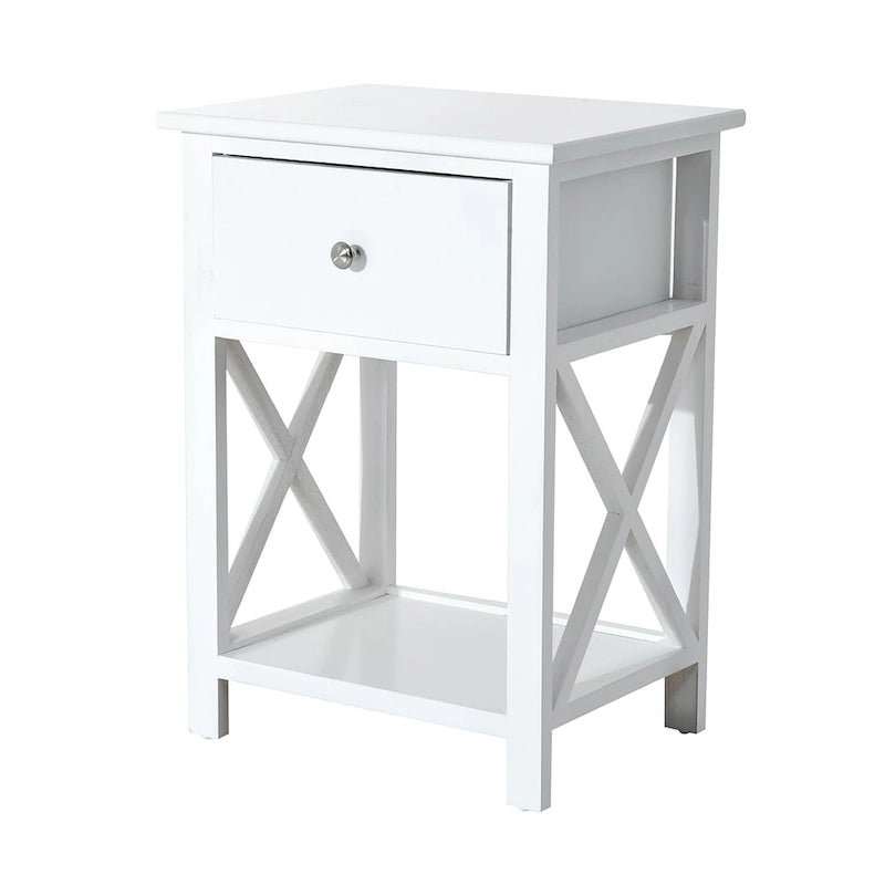 Holz-Beistelltisch mit X-Streben - 15,5 L x 12 B x 22 H