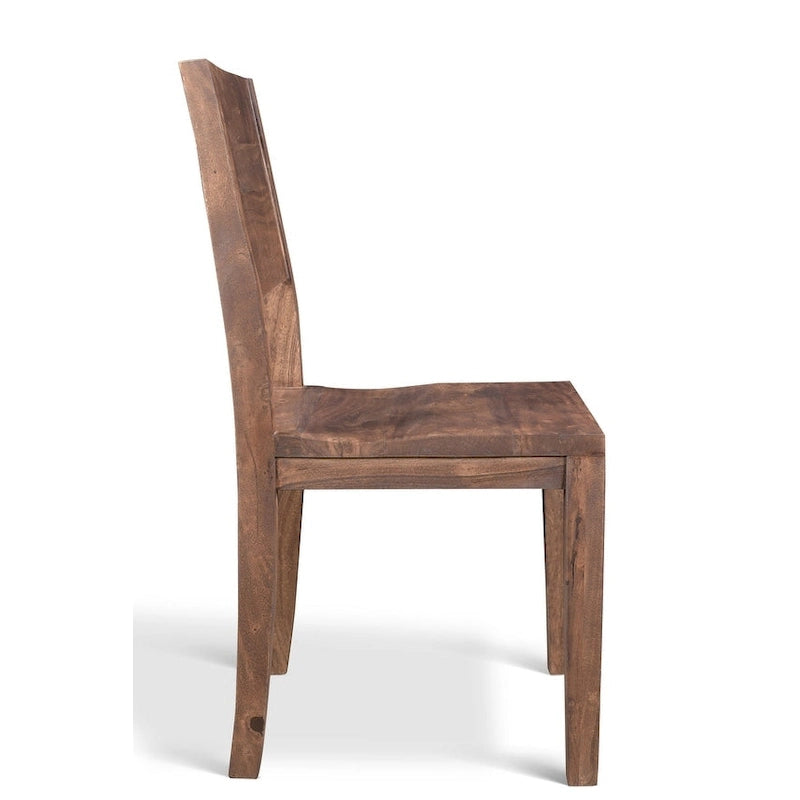 Timbergirl Handgefertigte einfache Akazienholz-Esszimmerstühle, 2er-Set – 91,4 cm H x 45,7 cm B x 45,7 cm L