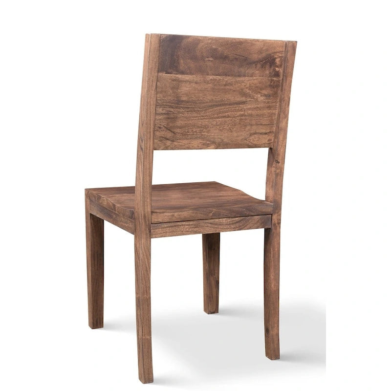 Timbergirl Handgefertigte einfache Akazienholz-Esszimmerstühle, 2er-Set – 91,4 cm H x 45,7 cm B x 45,7 cm L