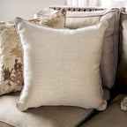 Qyn Traditionelles gepolstertes Sofa aus massivem Holz in Beige