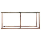 Nindel Couchtisch mit Glasplatte und Champagnerfarbenem Metallgestell