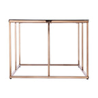 Nindel Couchtisch mit Glasplatte und Champagnerfarbenem Metallgestell