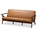 Bianca Sofa im Mid-Century Modern Stil aus Holz und Kunstleder