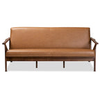 Bianca Sofa im Mid-Century Modern Stil aus Holz und Kunstleder