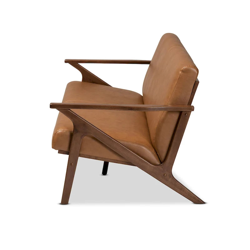 Bianca Sofa im Mid-Century Modern Stil aus Holz und Kunstleder