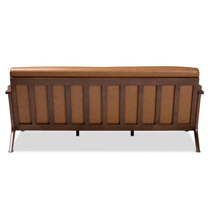 Bianca Sofa im Mid-Century Modern Stil aus Holz und Kunstleder