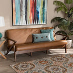 Bianca Sofa im Mid-Century Modern Stil aus Holz und Kunstleder