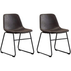 Moderne Esszimmerstühle aus Kunstleder mit Metallrahmen (2er-Set) – 61 cm H x 37 cm B x 53 cm T
