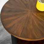 Beistelltisch aus Massivholz, rund, 2 Ebenen, Nachttisch – 19'3 x 24