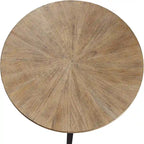 Beistelltisch aus Massivholz, rund, 2 Ebenen, Nachttisch – 19'3 x 24
