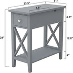 Material Klappbarer Beistelltisch, schmale Seite – 27,9 cm T x 59,7 cm B x 61 cm H