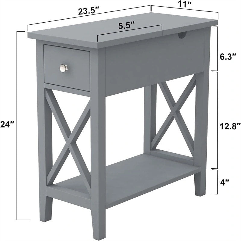 Material Klappbarer Beistelltisch, schmale Seite – 27,9 cm T x 59,7 cm B x 61 cm H