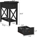 Material Klappbarer Beistelltisch, schmale Seite – 27,9 cm T x 59,7 cm B x 61 cm H