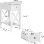 Material Klappbarer Beistelltisch, schmale Seite – 27,9 cm T x 59,7 cm B x 61 cm H