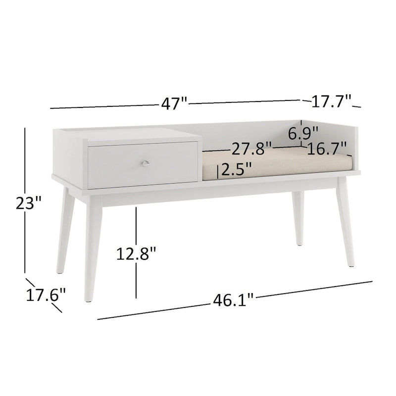 Niklas gepolsterte Sitzbank mit 1 Schublade iNSPIRE Q Modern