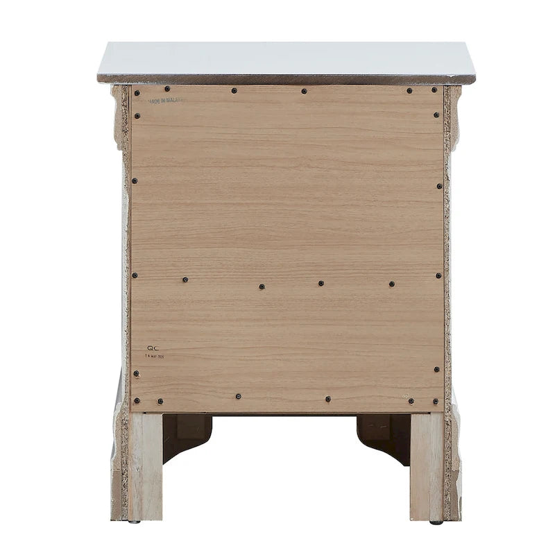 Lorana Nachttisch aus Holz mit 2 Schubladen