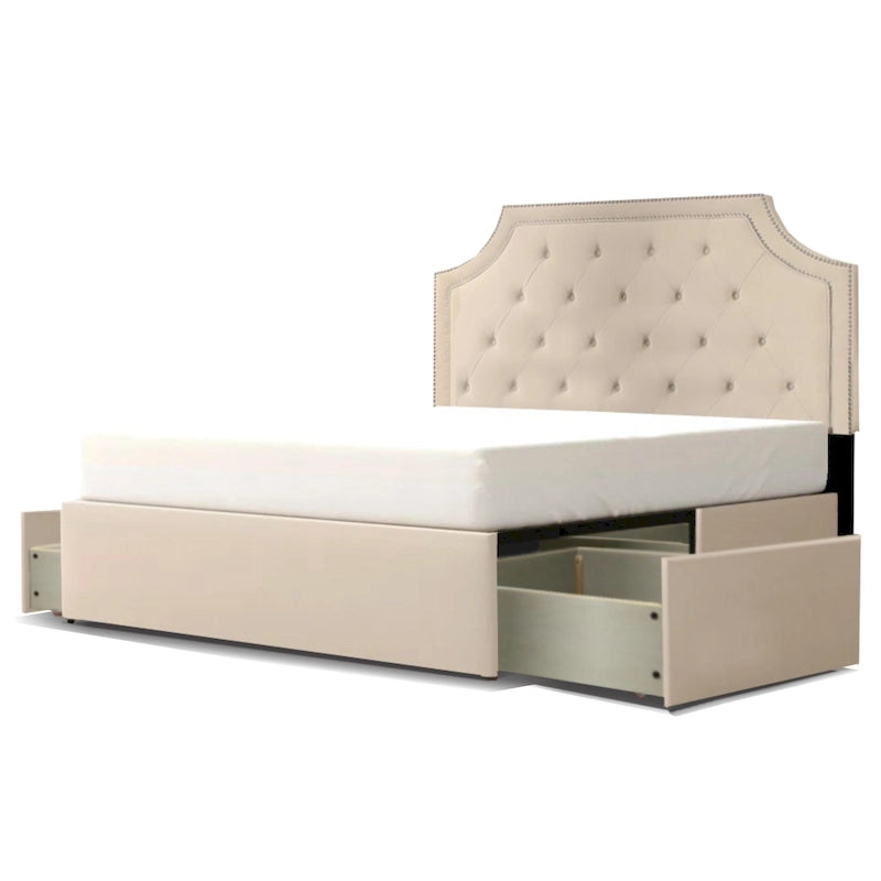 Aubrey Mammoth Polster-Plattformbett mit 2 Schubladen