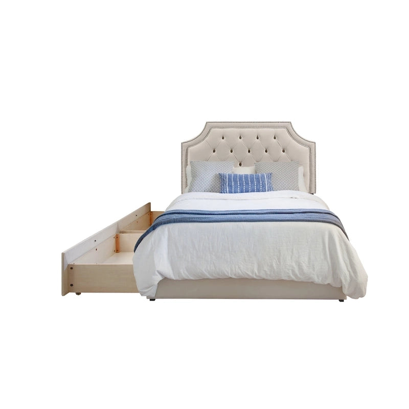 Aubrey Mammoth Polster-Plattformbett mit 2 Schubladen