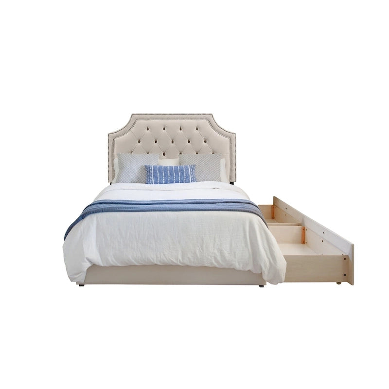 Aubrey Mammoth Polster-Plattformbett mit 2 Schubladen