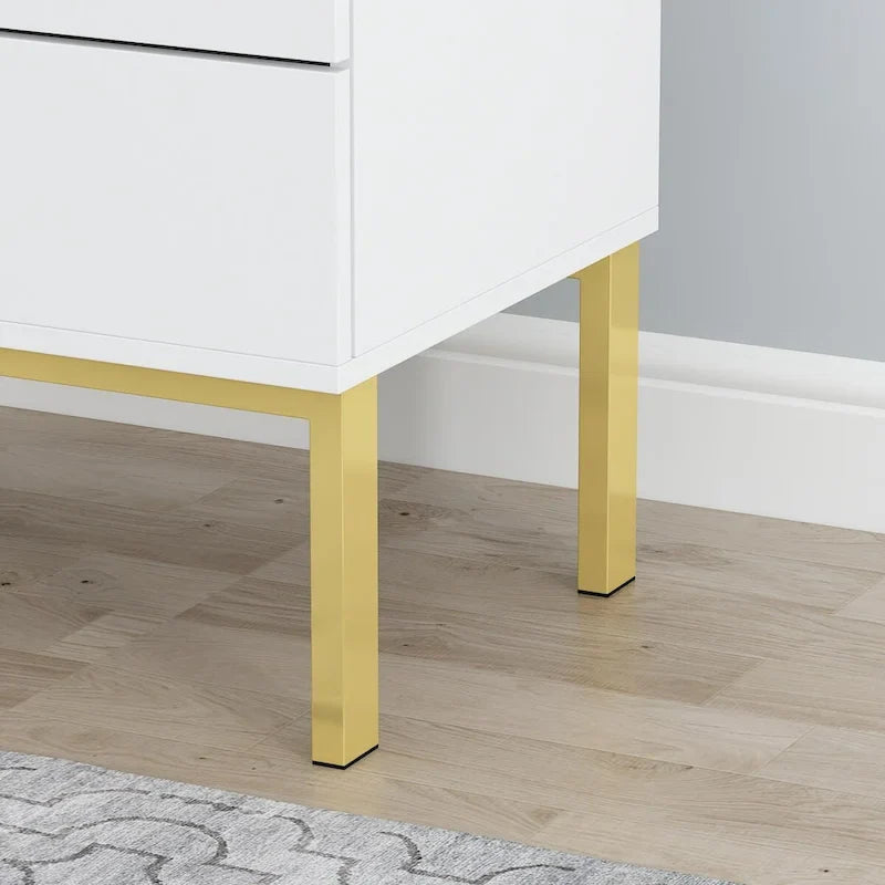 5 Schubladen Kommode Nachttisch Aufbewahrungsschrank 60cm B Weiß/Schwarz