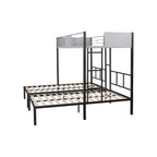 Dreifach-Etagenbett mit Belüftungsplatte/ stabiler Metallrahmen/ geräuschfreie Holzlattenroste/ in drei Betten teilbar/ kein Boxspring erforderlich