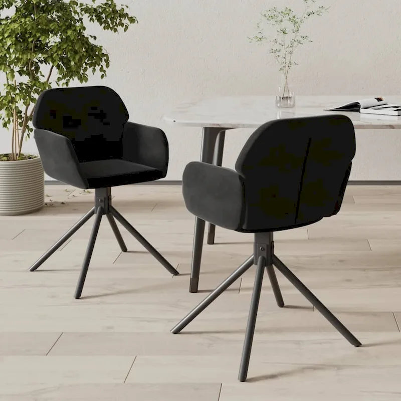 vidaXL Esszimmerstühle drehbar 2 Stk. Akzentstuhl für Küche Wohnzimmer Samt - 21.3   x 23   x 31.3