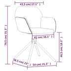 vidaXL Esszimmerstühle drehbar 2 Stk. Akzentstuhl für Küche Wohnzimmer Samt - 21.3   x 23   x 31.3