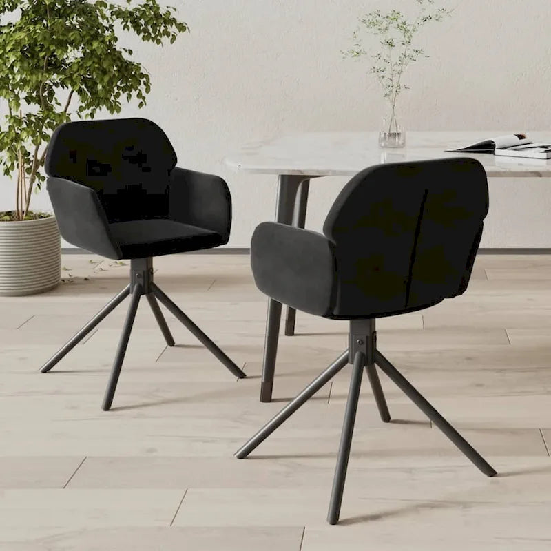 vidaXL Esszimmerstühle drehbar 2 Stk. Akzentstuhl für Küche Wohnzimmer Samt - 21.3   x 23   x 31.3