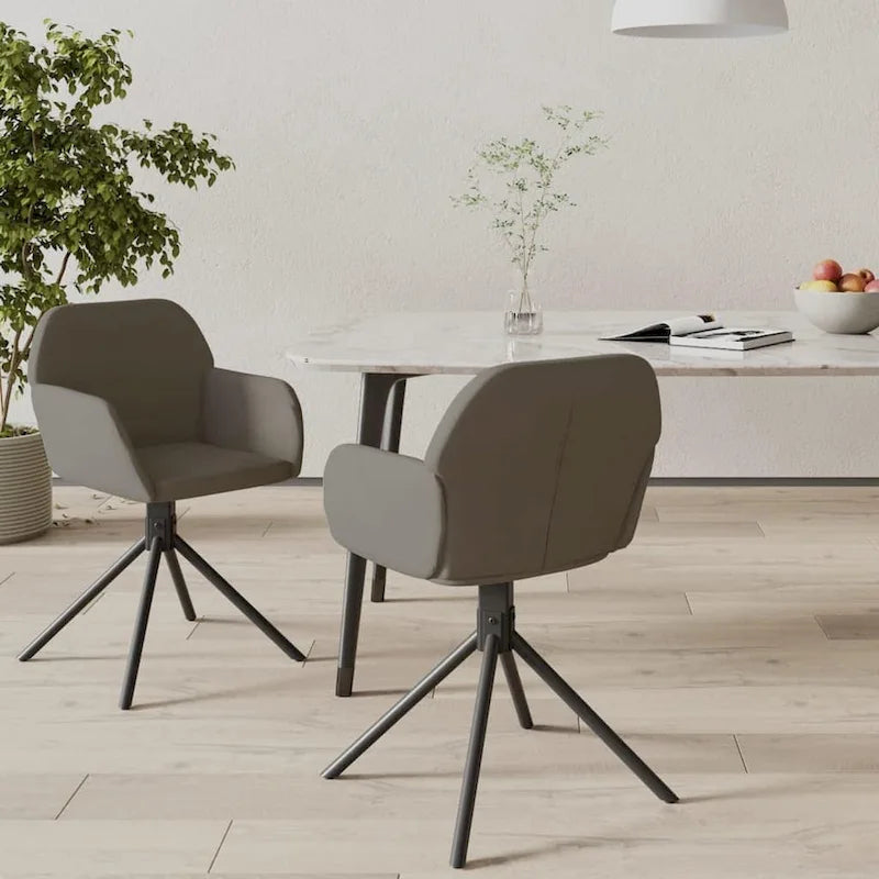 vidaXL Esszimmerstühle drehbar 2 Stk. Akzentstuhl für Küche Wohnzimmer Samt - 21.3   x 23   x 31.3
