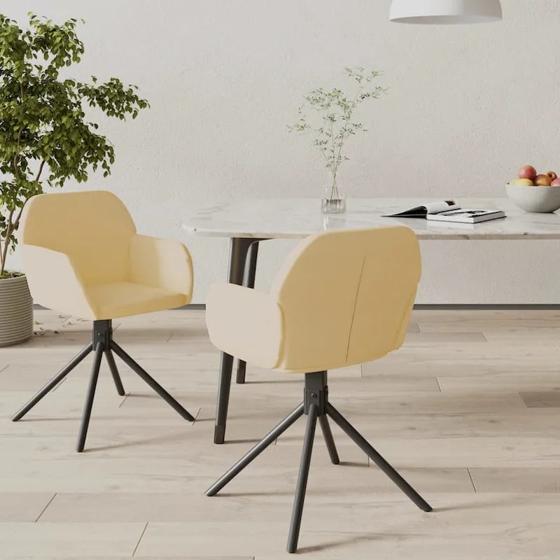vidaXL Esszimmerstühle drehbar 2 Stk. Akzentstuhl für Küche Wohnzimmer Samt - 21.3   x 23   x 31.3