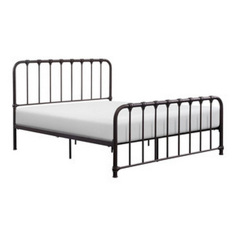 Ethan Queensize-Bett, klassisches Lattenrost-Design aus Metall, Dunkelbronze