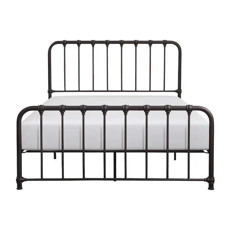 Ethan Queensize-Bett, klassisches Lattenrost-Design aus Metall, Dunkelbronze