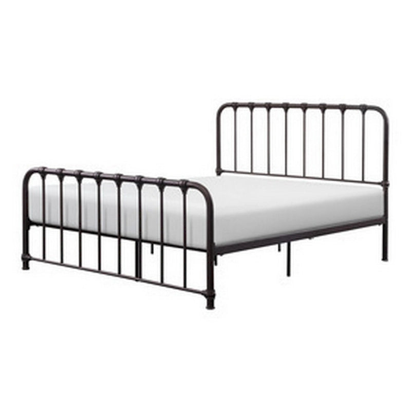 Ethan Queensize-Bett, klassisches Lattenrost-Design aus Metall, Dunkelbronze