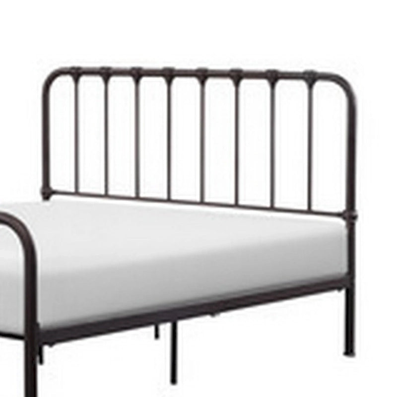 Ethan Queensize-Bett, klassisches Lattenrost-Design aus Metall, Dunkelbronze