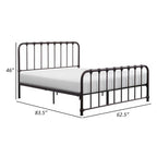Ethan Queensize-Bett, klassisches Lattenrost-Design aus Metall, Dunkelbronze