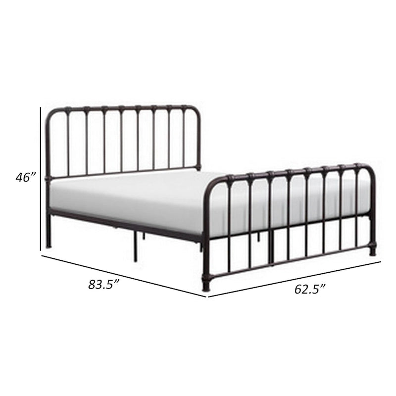 Ethan Queensize-Bett, klassisches Lattenrost-Design aus Metall, Dunkelbronze
