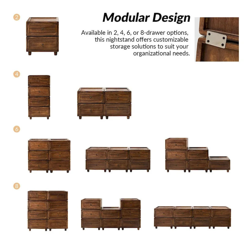 Greg Transitional 2 - Drawer Nightstand with Multiple Configurations Set of 3 by 