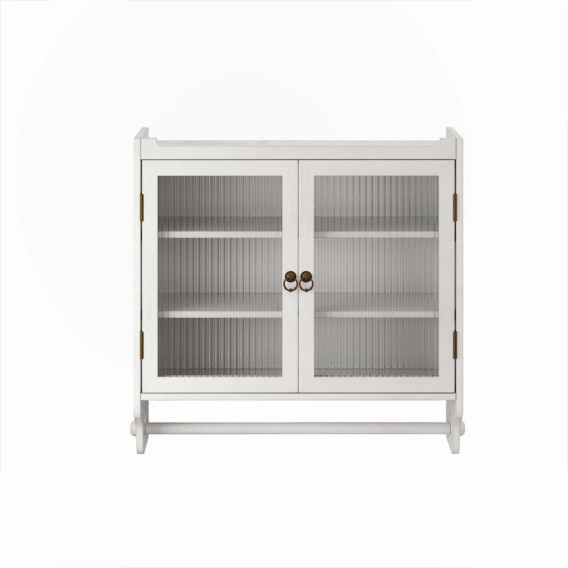 Glass-Wandschrank mit drei Ablagefächern