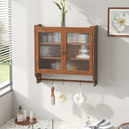 Glass-Wandschrank mit drei Ablagefächern