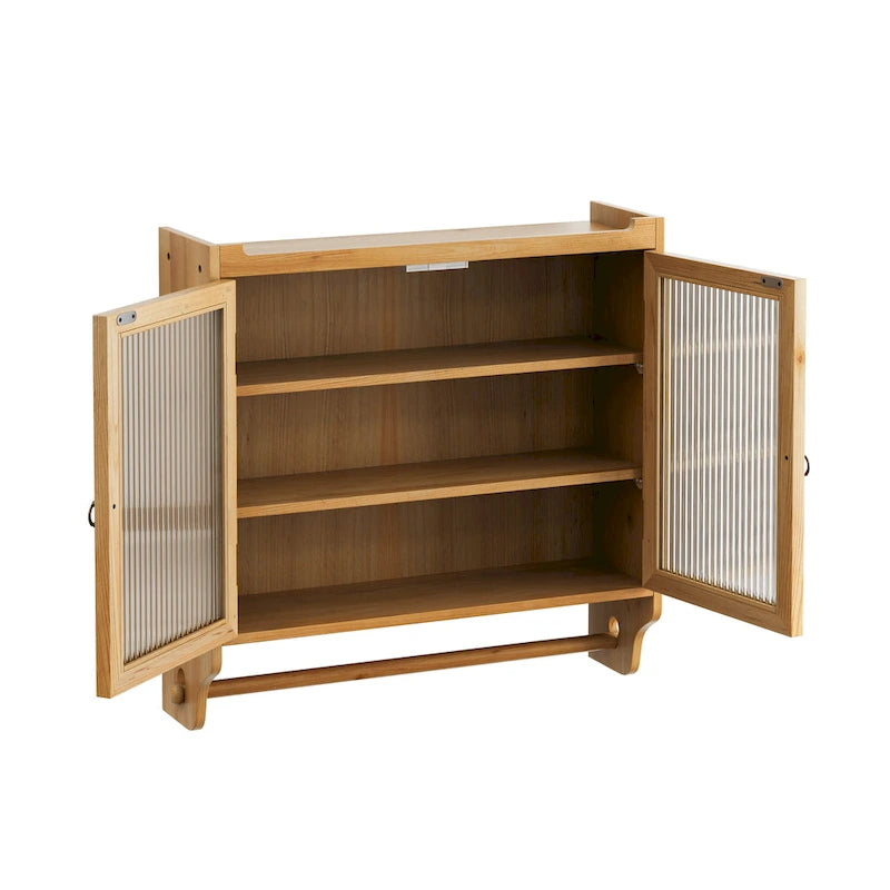 Glass-Wandschrank mit drei Ablagefächern