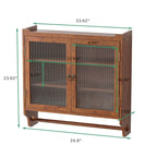 Glass-Wandschrank mit drei Ablagefächern