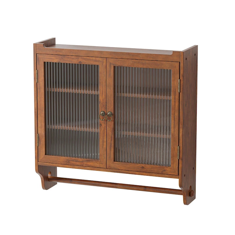 Glass-Wandschrank mit drei Ablagefächern