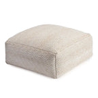 Jani Willamette 86 cm Beigefarbener Quadratischer Übergroßer Pouf-Hocker - Stylische Fußablage für Wohnzimmer, Schlafzimmer