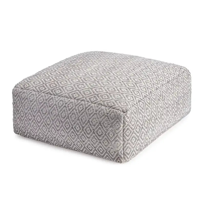 Jani Willamette 86 cm Beigefarbener Quadratischer Übergroßer Pouf-Hocker - Stylische Fußablage für Wohnzimmer, Schlafzimmer